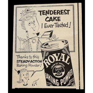 Royal Baking Powder Vintage Print Ad 1955 Cream of Tarter Kitchen Decor